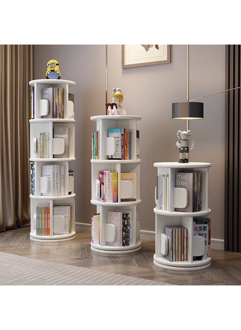 Generic - Solid Wood Rotating Bookshelf 360° Large Capacity White - Image 1