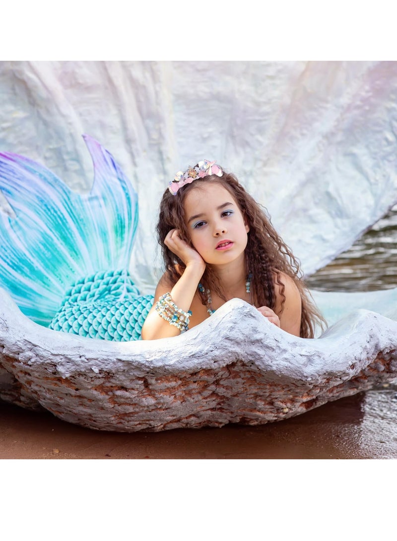 Loquat Mermaid Crown for Girls Pink Mermaid Headband Girls Seashell Crown for little Mermaid Party Decorations Mermaid Birthday Decorations, Mermaid Accessories  Costumes for Women - Image 4