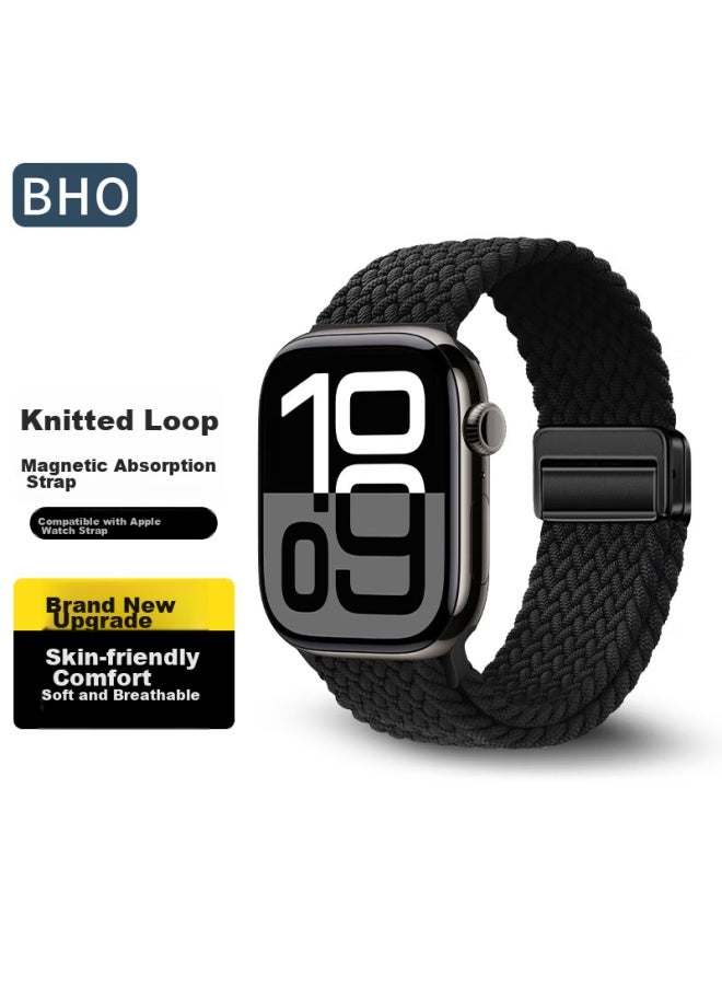 Bho Suitable For Apple Watch Band, Apple Watch S10/ultra2/s9/se Braided Loop Band, Iwatch S8/7/6/5/4 Nylon Magnetic Buckle Watch Strap - Image 1