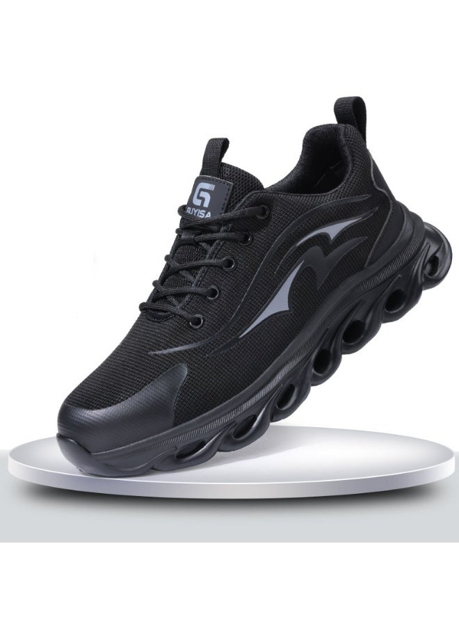 NIBEMINENT Lightweight Woven Labor Protection Shoes, Anti Smashing and Anti Puncture Spring Protective Shoes - Image 1