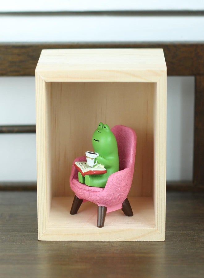 Mevodeata Cute Mini Frog Figurine with Small Sofa Resin Frog Figure for Office Home Decor - Cute Frog Gift for Frog Lovers (Pink Sofa) - Image 4