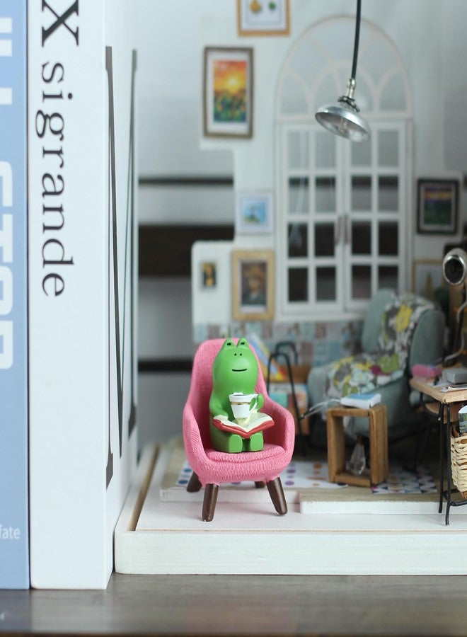 Mevodeata Cute Mini Frog Figurine with Small Sofa Resin Frog Figure for Office Home Decor - Cute Frog Gift for Frog Lovers (Pink Sofa) - Image 5