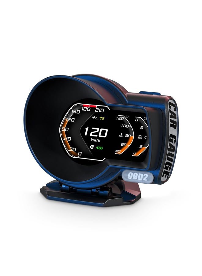 wiiyii obd2 Gauges Display Car HUD Head Up Display F8 Plus,OBD+GPS Gauge, Digital Speedometer for Car with Water Temperature, Voltage, Fuel Consumption, RPM,obd2 Gauge Speedometer Suitable for All Car - Image 1