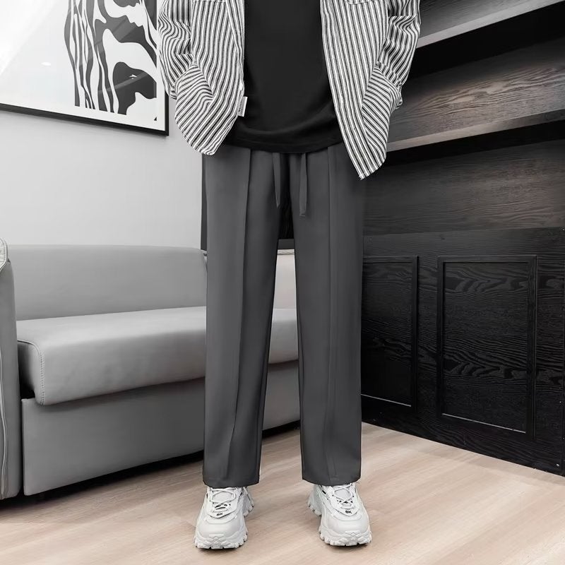 New Loose Straight Pants Korean Style Fashionable Non-Ironing Casual Suit Pants Light Mature Style High-Grade Drape Suit Trousers - Image 1