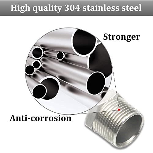 ZOUNI 2 Pcs Reducer Hex Bushing, 304 Stainless Steel 3/4" Male NPT to 1/2" Female NPT（ 3/4"MNPT - 1/2"FNPT） Pipe Fitting Hex Bushing, Heavy Duty Pipe Fitting Reducer Adapter - Image 4