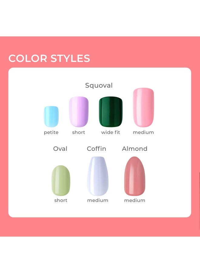 Impress Press No Glue Mani Press On Nails Color 'Point Pink' Pink Short Size Squoval Shape Includes 30 Nails Prep Pad Instructions Sheet 1 Manicure Stick 1 Mini File - Image 3