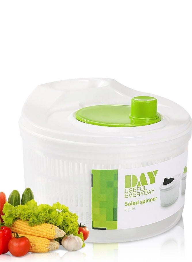BELLSBERRY 3L Salad Spinner – Hand Crank Lettuce Washer & Dryer with Drain Lid and Stable Base - Image 1