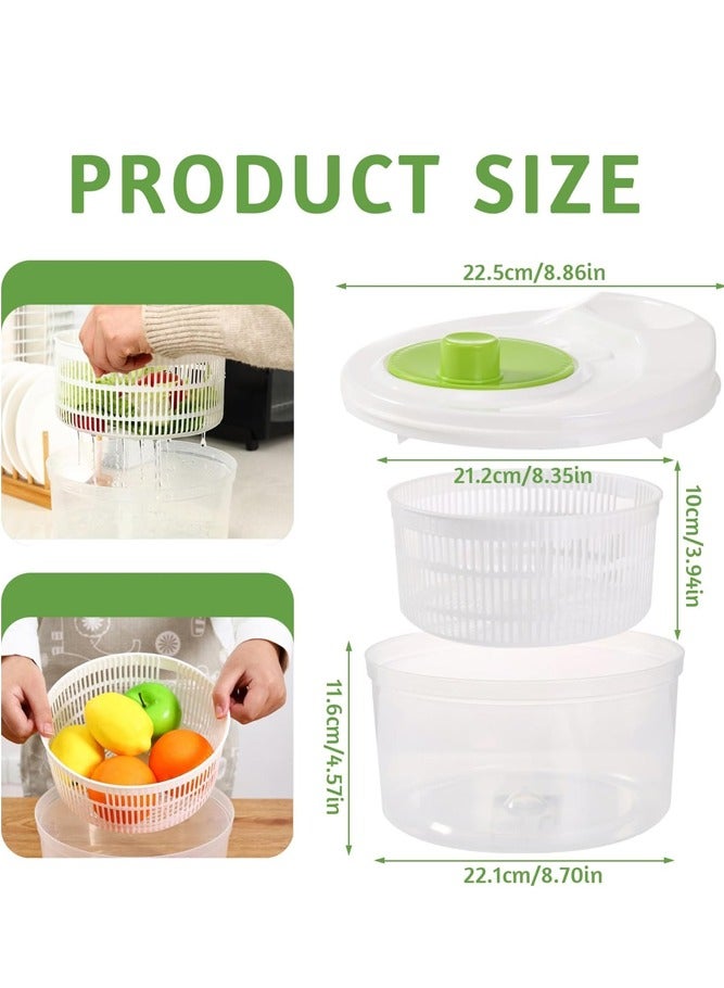 BELLSBERRY 3L Salad Spinner – Hand Crank Lettuce Washer & Dryer with Drain Lid and Stable Base - Image 2
