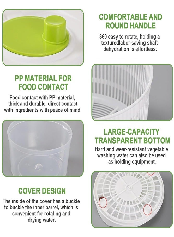 BELLSBERRY 3L Salad Spinner – Hand Crank Lettuce Washer & Dryer with Drain Lid and Stable Base - Image 3