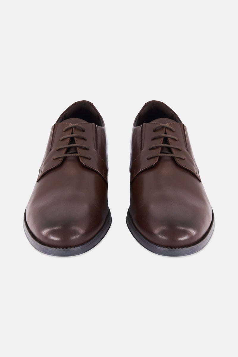 GEOX Men Hilstone Wide Lace Up Derby Shoes, Dark Brown  - Image 2