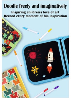 ZCM-HAPPY Kids Drawing Board Educational Drawing Blackboard Doodle Board Reusable 12 Pens  - Image 2