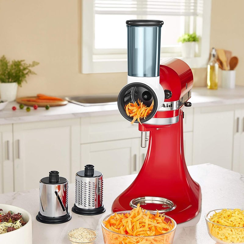 HOZODO Slicer Shredder Attachment for KitchenAid Stand Mixer, Cheese Grater Attachment for KitchenAid Stand Mixer, Food Processor with 3 Blades by - Image 2