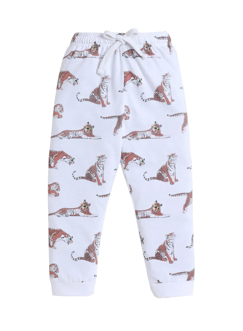 Victor And Jane  Boys’ Pajama Set – Stay Wild Tiger Print Cotton Nightwear (2-Piece Set) for Men | Best Price UAE
