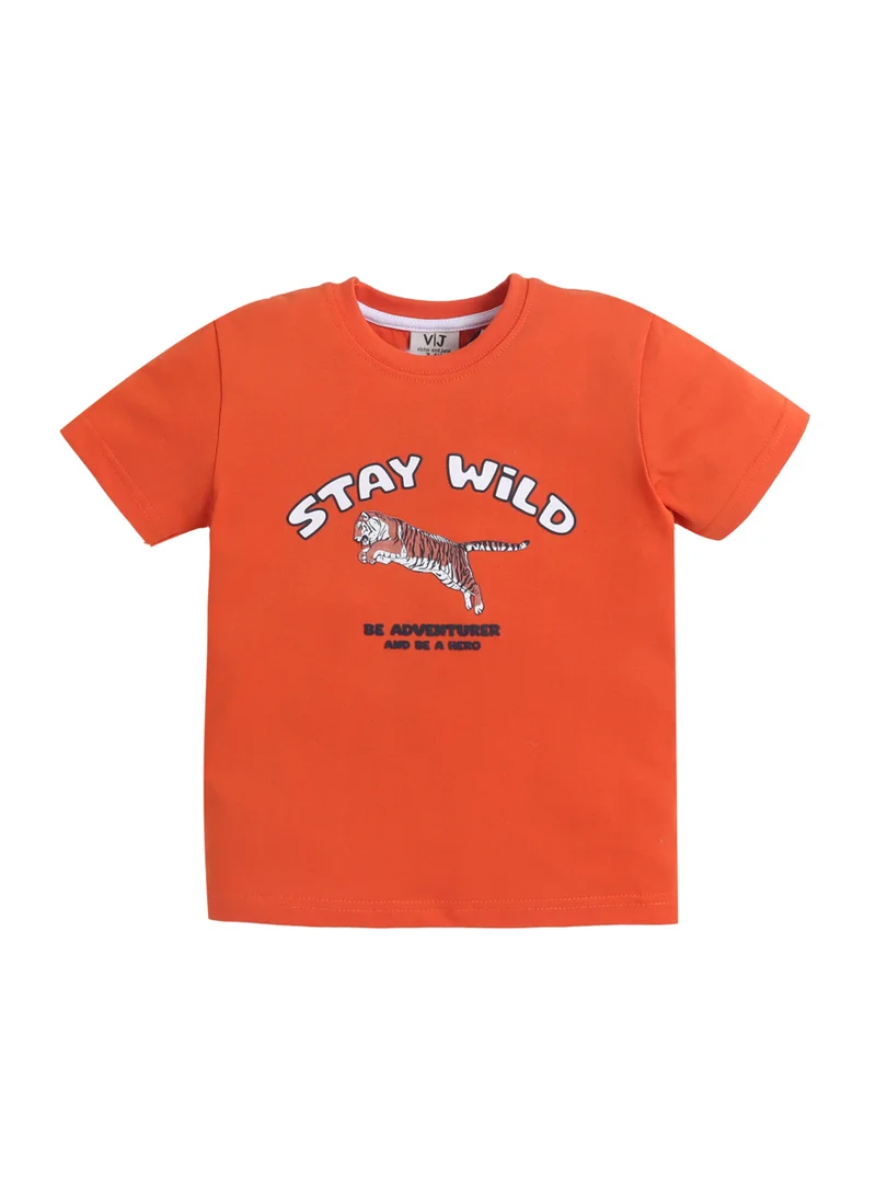 Victor And Jane  Boys’ Pajama Set – Stay Wild Tiger Print Cotton Nightwear (2-Piece Set) for Men | Best Price UAE