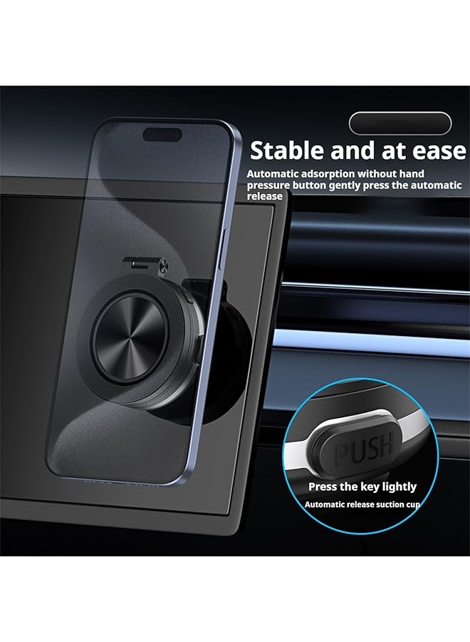 KASTWAVE Electric Vacuum Magnetic Car Phone Mount, 360° Rotating Magnetic Phone Holder, Strong Suction For Car Kitchen Mirro Gym Bath Shower & All Smooth Surface, Compatible With Iphone & Android (Silver) - Image 2