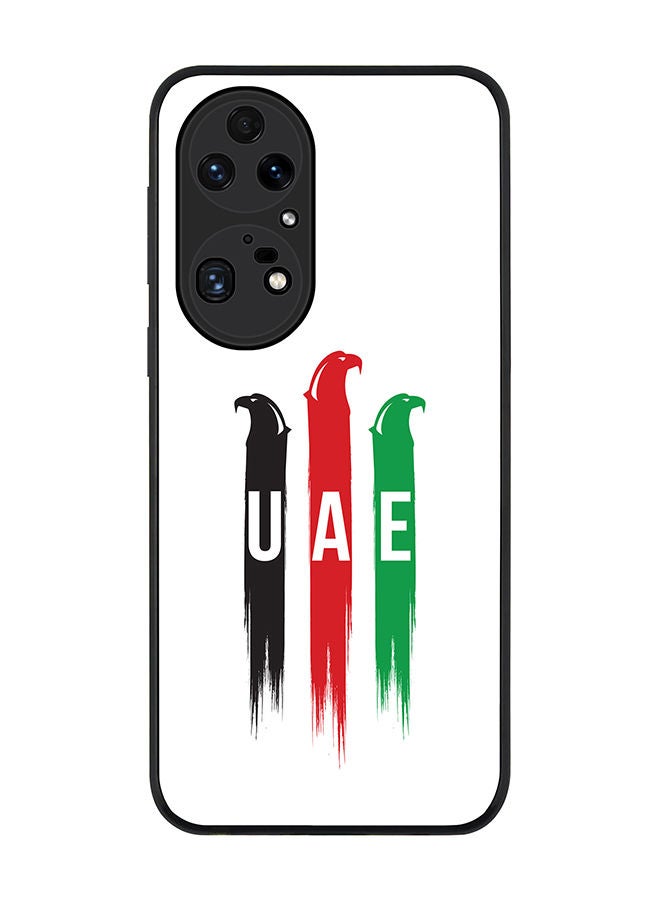 Stylizedd Rugged Black edge case for Huawei P50 Pro Slim fit Soft Case Flexible Rubber Edges Anti Drop TPU Gel Thin Cover - UAE Falcons - Image 1