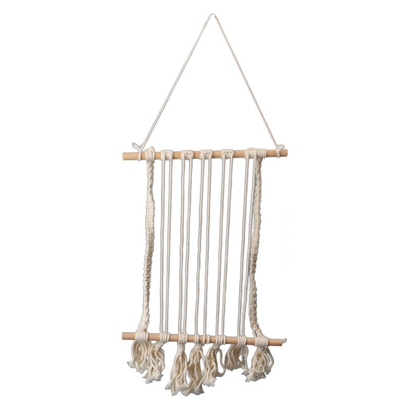 Macrame Wall Hanging Photos Display 100% Cotton Hand Woven Photo Organizer - Boho Style Beech Stick Picture Display for Bedroom Living Room Dorm Decor - Image 5