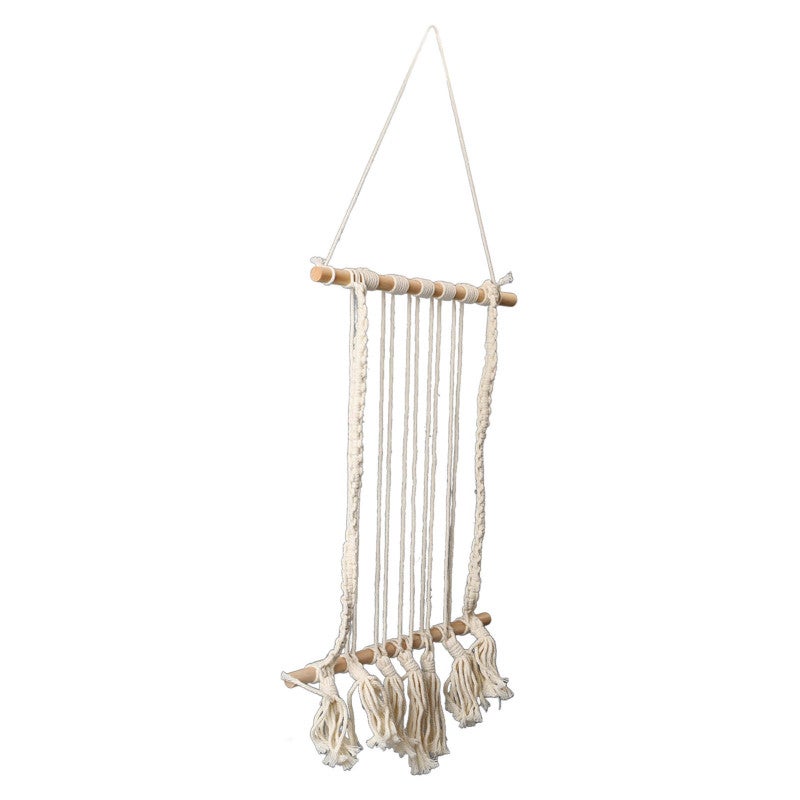 Macrame Wall Hanging Photos Display 100% Cotton Hand Woven Photo Organizer - Boho Style Beech Stick Picture Display for Bedroom Living Room Dorm Decor - Image 3