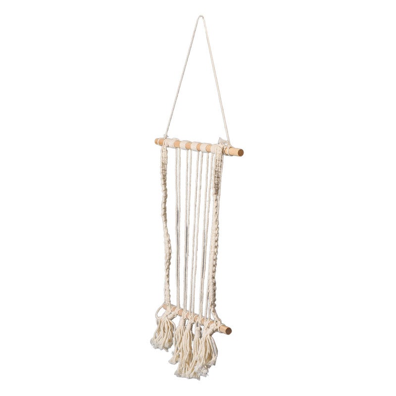 Macrame Wall Hanging Photos Display 100% Cotton Hand Woven Photo Organizer - Boho Style Beech Stick Picture Display for Bedroom Living Room Dorm Decor - Image 2