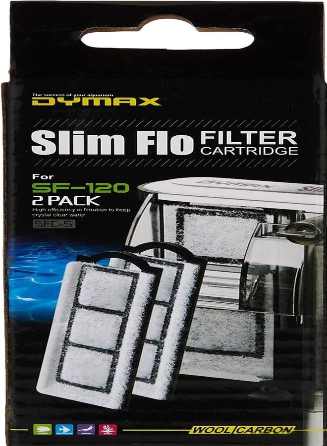 خرطوشة فلتر بديلة من دايمكس لفلتر حوض السمك Slim FLO SF-120 المعلق على الظهر (علبة واحدة = خرطوشتان)