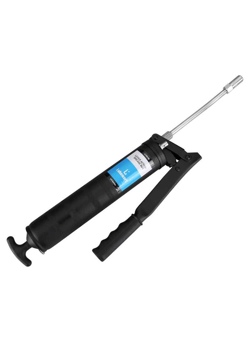 LUBEMART - LUBEMART Grease gun Lever Action Heavy Duty I With 6 Extension Pipe 4 Jaw Coupler I Delivers Upto 1GmStroke I Bulk Greasing I 3Way Loading I Hand Tools For Professional DIY users - Image 1