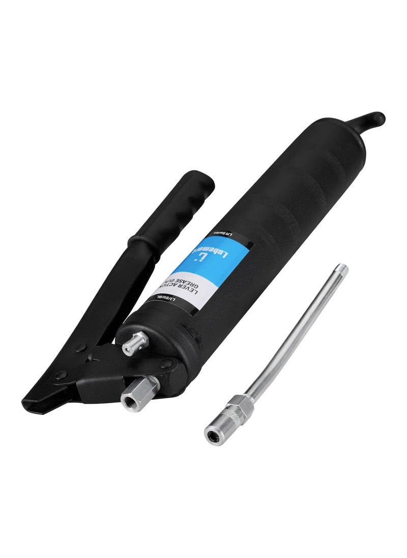 LUBEMART - LUBEMART Grease gun Lever Action Heavy Duty I With 6 Extension Pipe 4 Jaw Coupler I Delivers Upto 1GmStroke I Bulk Greasing I 3Way Loading I Hand Tools For Professional DIY users - Image 1