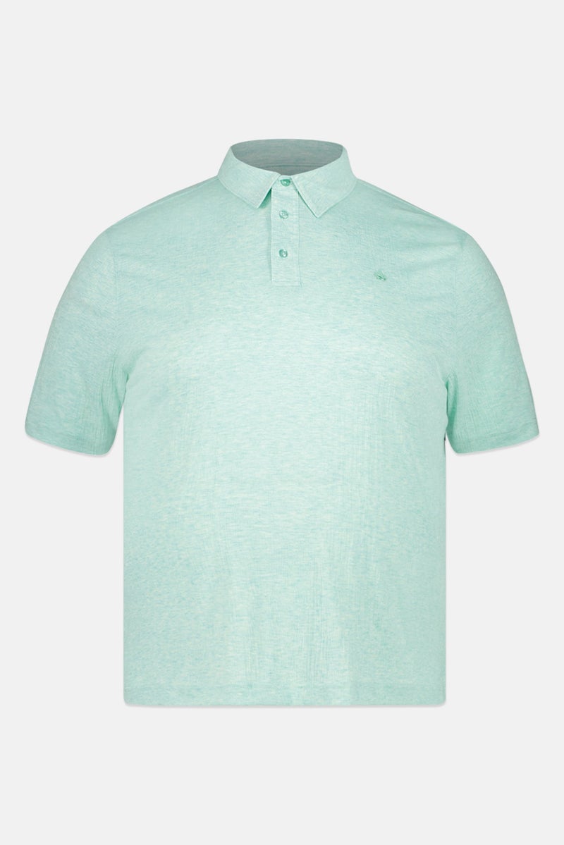 Rainforest Men Regular Fit Short Sleeve Heather Polo Shirt, Light Green - Image 2