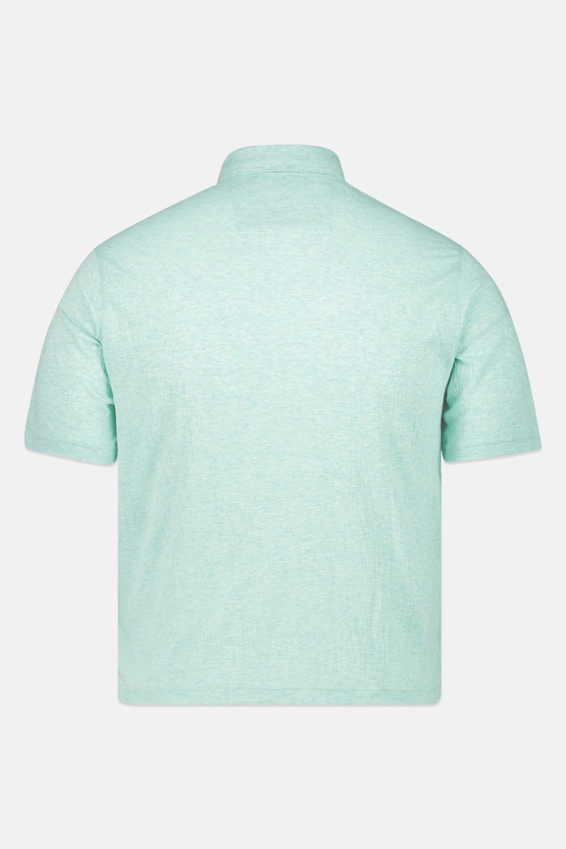 Rainforest Men Regular Fit Short Sleeve Heather Polo Shirt, Light Green - Image 3