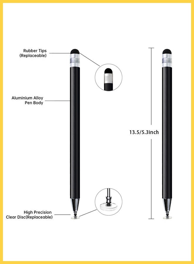 CHOWROAD 4 Pcs 2-in-1 Stylus Pen for Touch Screen, Suitable for iPhone/pad/Samsung Galaxy PC Tablets/honor pencil/s-amsung a9+, smart pen for android，High Precision and Sensitivity, Compatible with All Touch Screens (Black) - Image 2