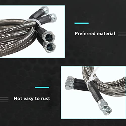 GSTP 6AN SS Transmission Cooler Hose Fitting Stainless Steel Braided Cooling Lines Compatible with Chevy Ford Mopar Replacement for TH350/ 700R4/ TH400 50" - Image 5