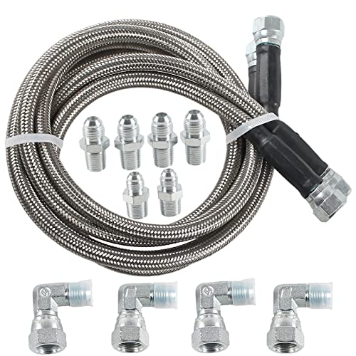 GSTP 6AN SS Transmission Cooler Hose Fitting Stainless Steel Braided Cooling Lines Compatible with Chevy Ford Mopar Replacement for TH350/ 700R4/ TH400 50" - Image 1