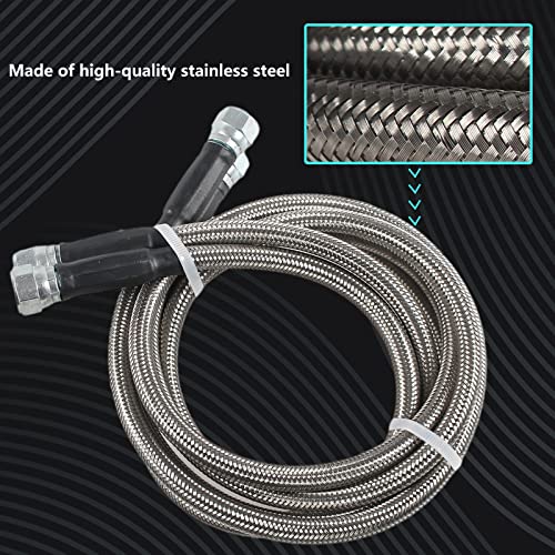 GSTP 6AN SS Transmission Cooler Hose Fitting Stainless Steel Braided Cooling Lines Compatible with Chevy Ford Mopar Replacement for TH350/ 700R4/ TH400 50" - Image 2