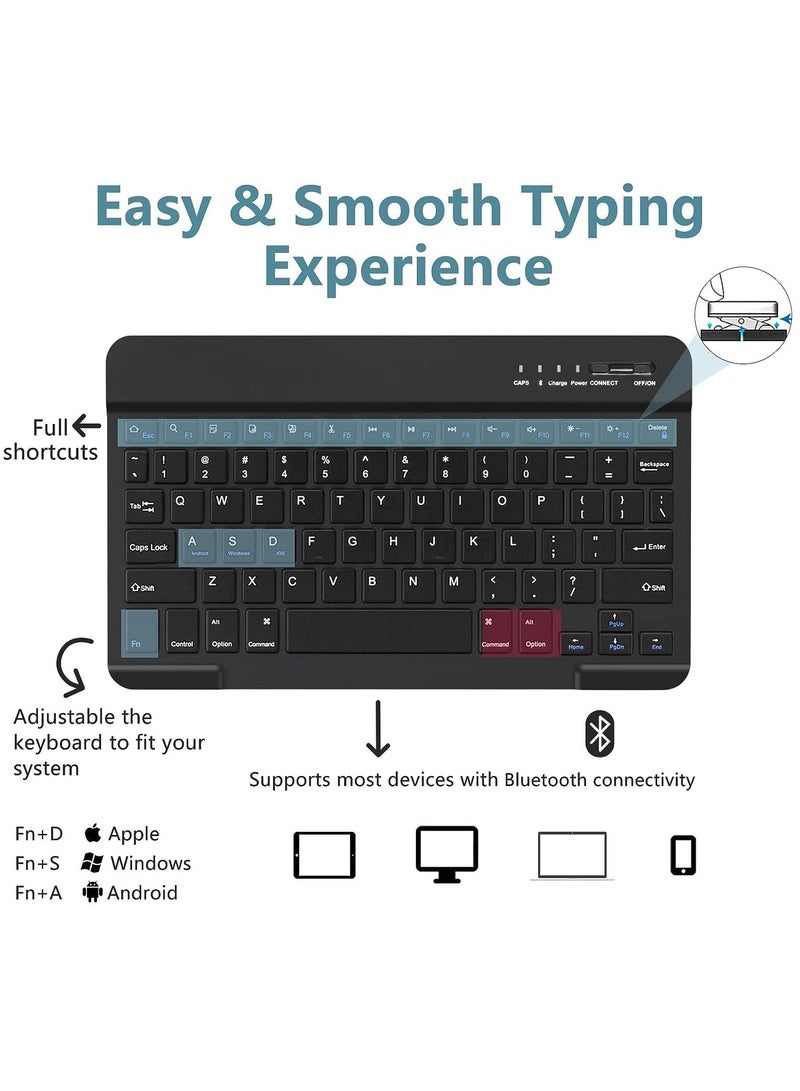 Keyboard Case for iPad 10th Gen 10.9"(A2757/A2777/A2696) with Mouse, iPad Case with Detachable Bluetooth Keyboard&Pencil Holder&Mouse[Free Arabic stickers] - Image 5
