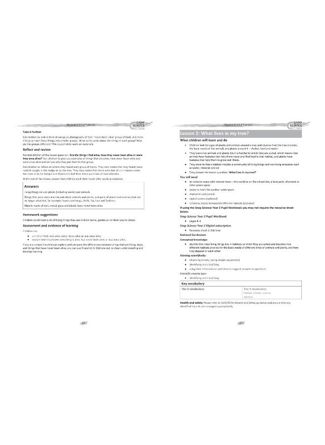 Collins Snap Science Teacher’s Guide Year 2  - Image 4
