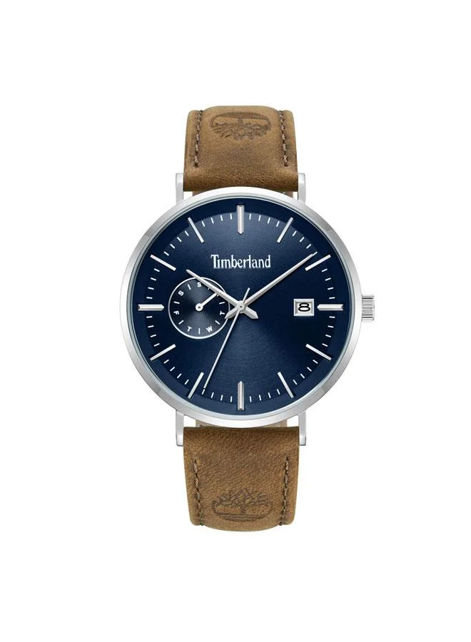 تمبرلاند Rangeley Blue Dial Leather Strap Multifunction Watch for Men, 42mm