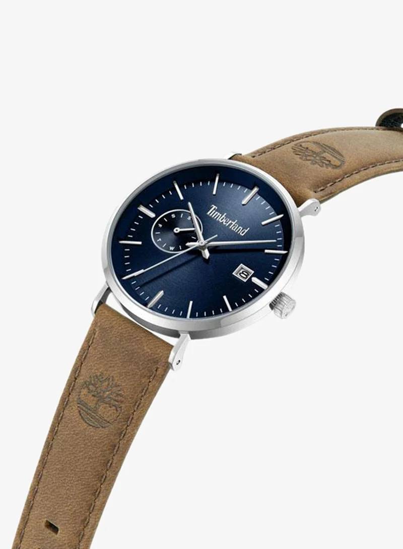 تمبرلاند Rangeley Blue Dial Leather Strap Multifunction Watch for Men, 42mm