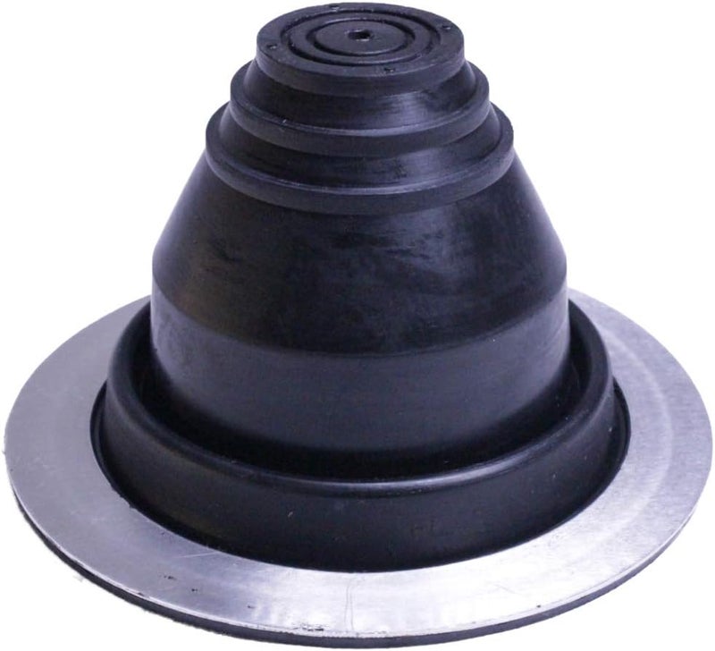 Flashers #1 Black EPDM Round Flexible Roof Jack Pipe Boot Metal Roofing Pipe Flashing (Fits Pipe OD 1/4" to 2") - 100% Made In The USA - Image 1