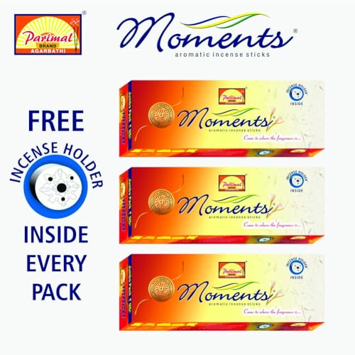 Parimal Moments Premium Incense/Agarbathi Sticks | Jumbo Value Pack (150g x 3 = 450g) | Sandalwood, Amber & Musk Scent | 45–50 Min Burn | Free Incense Holder in Each Pack | Pack of 3 - Image 2