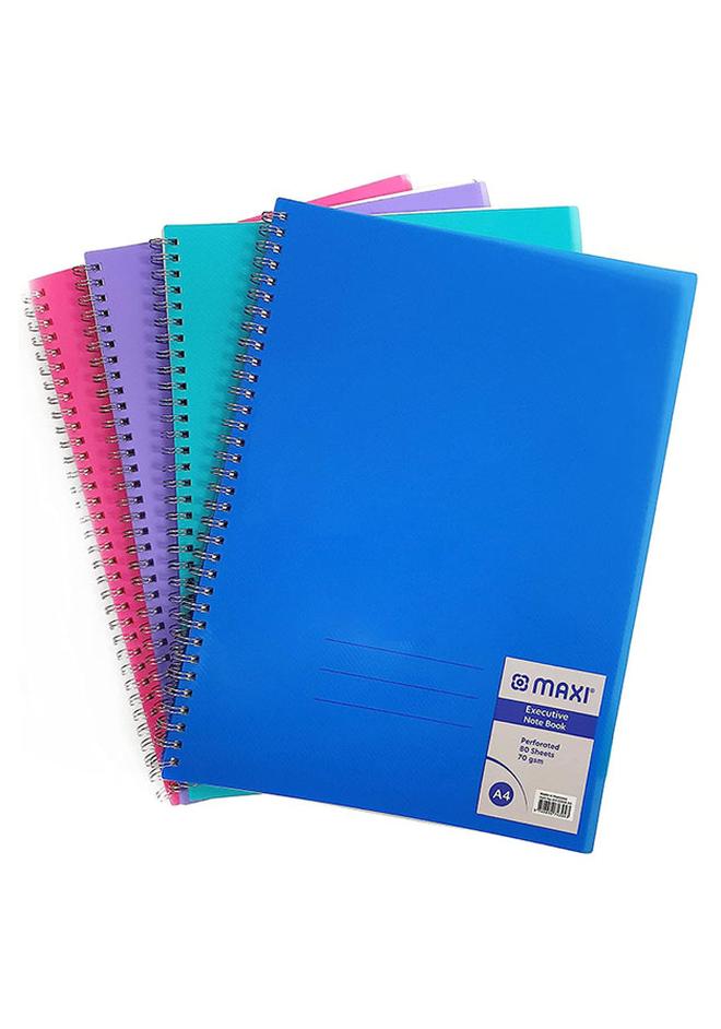 Maxi دفتر ملاحظات بحجم A4 مع تجليد حلزوني بألوان متنوعة (قطعة واحدة)