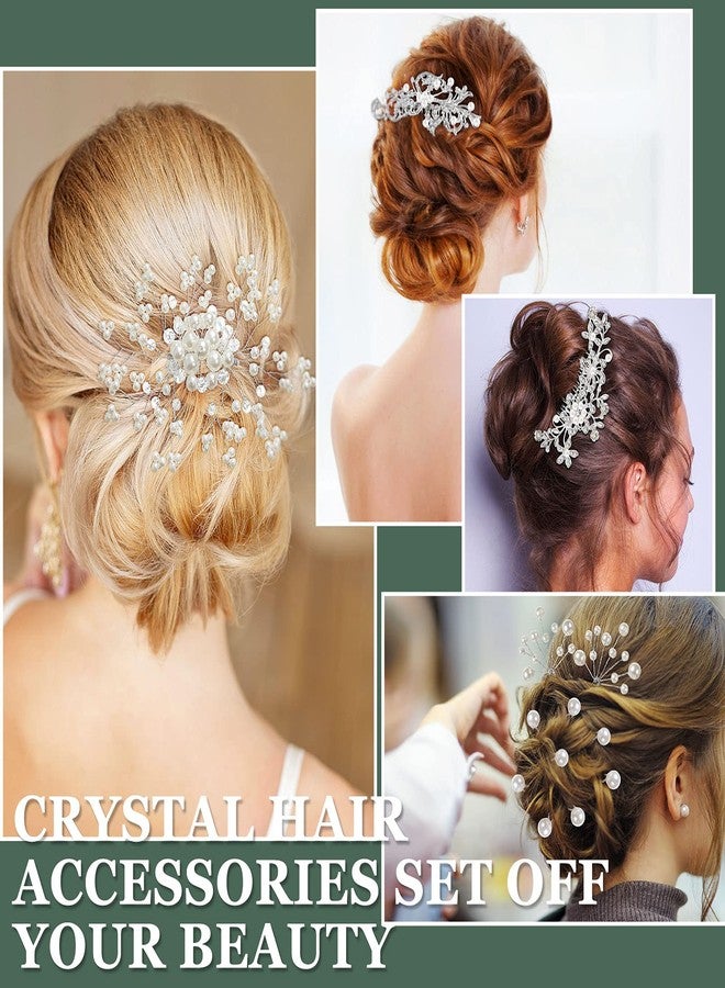 Jutom Elegant 64-Piece Wedding Hair Accessories Set - Includes Rhinestone Hair Sticks, Pearl Pins, Crystal Combs, Pearl Vine, and U-Shaped Clips (Classic Style) - Image 5