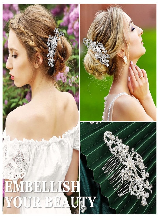 Jutom Elegant 64-Piece Wedding Hair Accessories Set - Includes Rhinestone Hair Sticks, Pearl Pins, Crystal Combs, Pearl Vine, and U-Shaped Clips (Classic Style) - Image 2