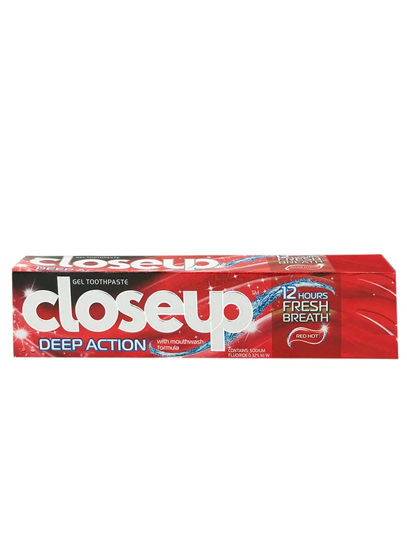Pack Of 4 Deep Action Toothpaste Hot Red 123ml