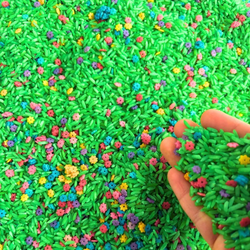 Lattooland Spring Sensory Rice Bin Fillers for Kids -2 LB (4 Cups) | Sensory Play Set with Colored Rice Mix | Montessori Activities & STEM Play | Non-Toxic & Child -Safe | Sensory Table Filler - Image 1