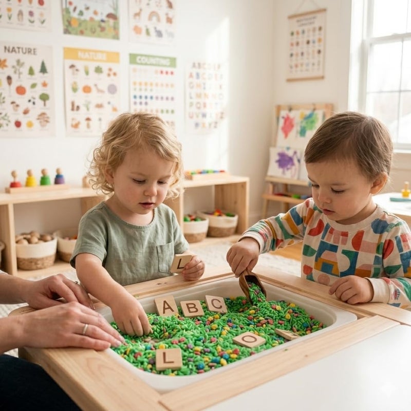 Lattooland Spring Sensory Rice Bin Fillers for Kids -2 LB (4 Cups) | Sensory Play Set with Colored Rice Mix | Montessori Activities & STEM Play | Non-Toxic & Child -Safe | Sensory Table Filler - Image 2