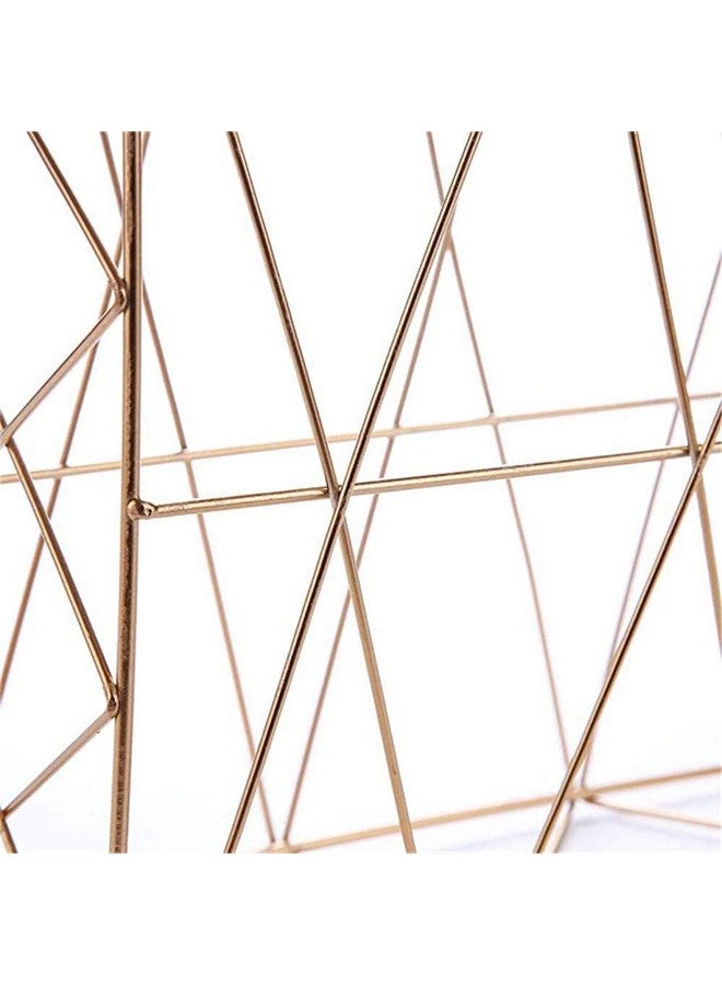 MOREYAJI Magazine Rack Newspapers File Holder, Wall-mounted Mesh Metal Desk Bookshelf, for Office School Living Room Bedroom Bathroom Desk Décor (Gold) - Image 3