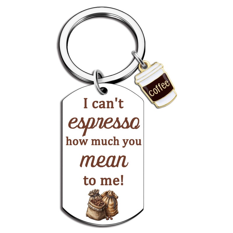 Aisity Coffee Gift Basket Stuff Cute Coffee Keychain Gifts for Women Coffees Lovers Co Workers Bestfriend Gift Ideas Coffees Themed Gifts For Birthday Christmas Novelty Accessories Stuff - Image 1