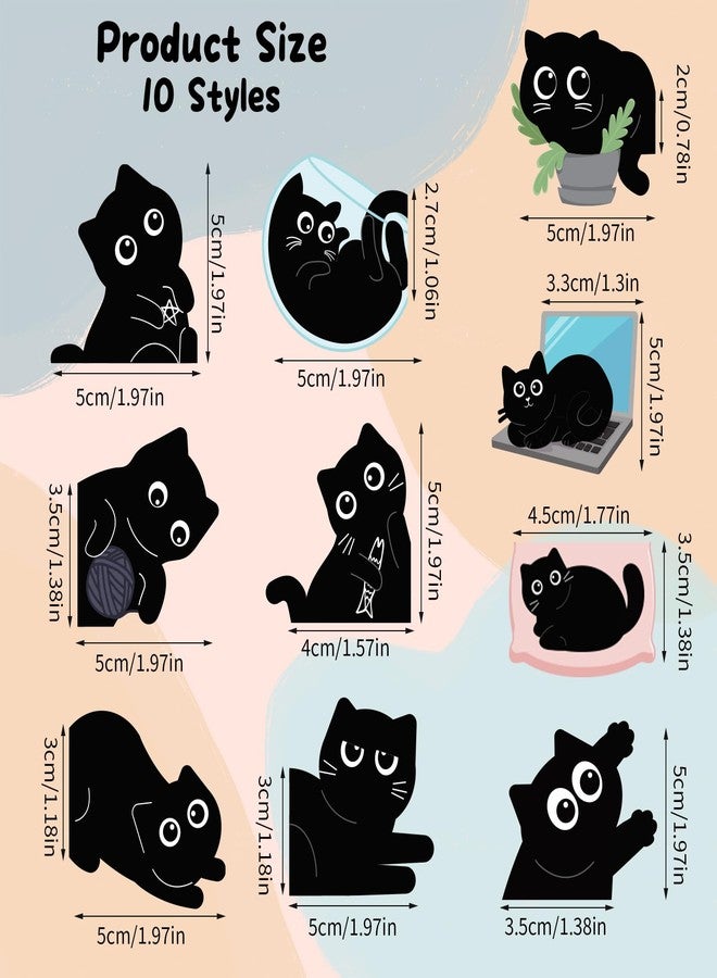 Prudiut 10 Pcs Cat Magnetic Bookmarks Cute Bookmark Black Cats Book Marks for Reading Women Book Lover Gifts - Image 2