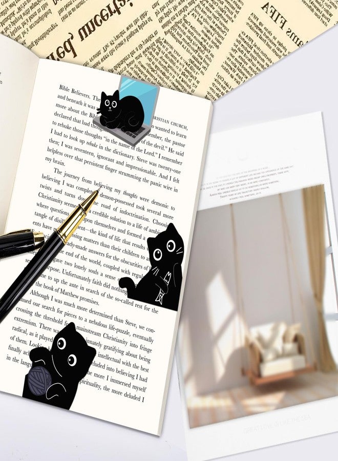 Prudiut 10 Pcs Cat Magnetic Bookmarks Cute Bookmark Black Cats Book Marks for Reading Women Book Lover Gifts - Image 4