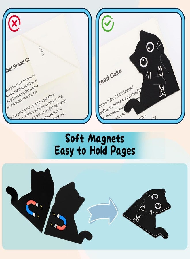 Prudiut 10 Pcs Cat Magnetic Bookmarks Cute Bookmark Black Cats Book Marks for Reading Women Book Lover Gifts - Image 3