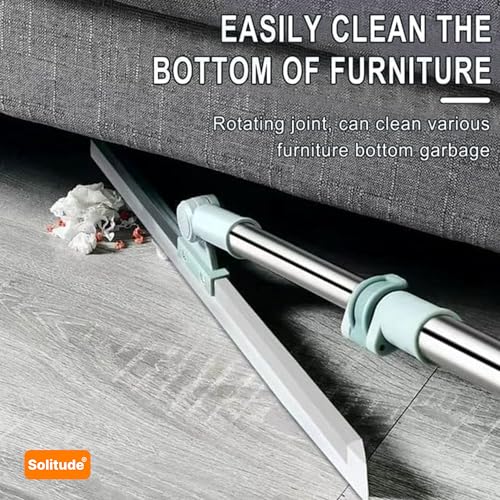 Solitude 50-Inch Rotating Floor Squeegee, Heavy Duty Bathroom Silicone Wiper with 180-Degree Swivel Head, Stainless Steel Extendable Handle, Easy Floor Cleaning Tool - Image 5